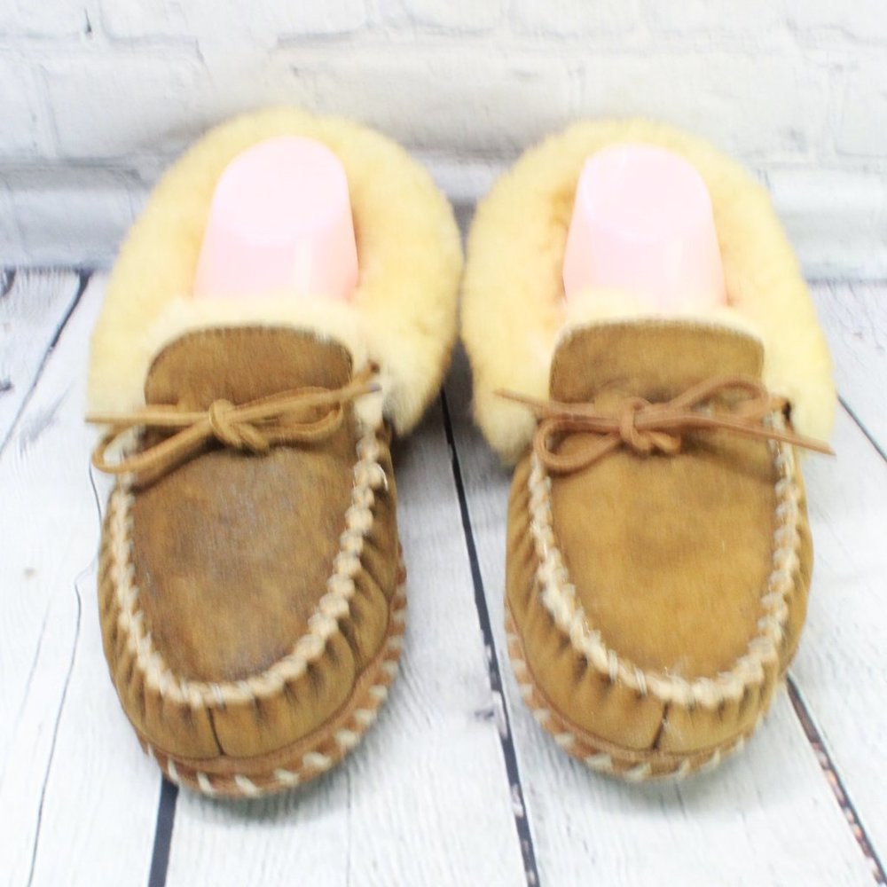 LL BEAN Lined Wicked Good Moccasin Slippers Sz 9 - Picture 5 of 9